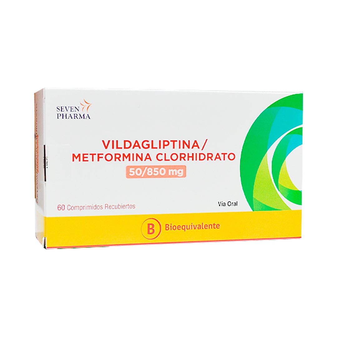 Vildagliptina/Metformina Clorhidrato 50/850 Mg X 60 comprimidos recubiertos "Ley Cenabast" SEVEN PHARMA